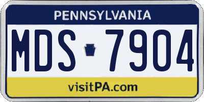 PA license plate MDS7904