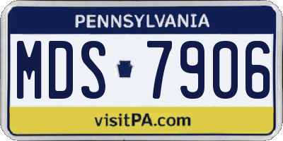 PA license plate MDS7906