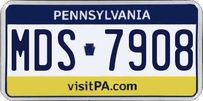 PA license plate MDS7908