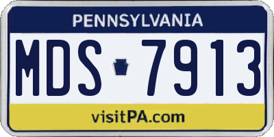 PA license plate MDS7913
