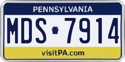 PA license plate MDS7914