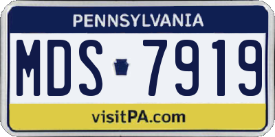 PA license plate MDS7919