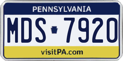 PA license plate MDS7920
