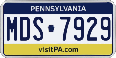 PA license plate MDS7929
