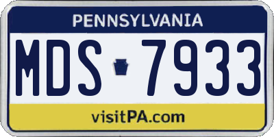 PA license plate MDS7933