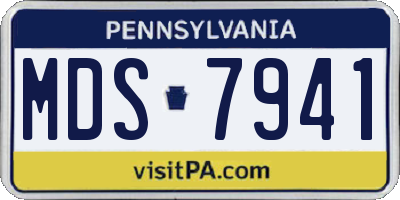 PA license plate MDS7941
