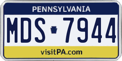 PA license plate MDS7944