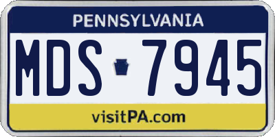 PA license plate MDS7945