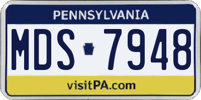 PA license plate MDS7948
