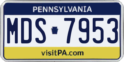 PA license plate MDS7953