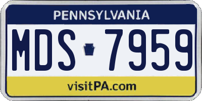 PA license plate MDS7959