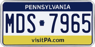 PA license plate MDS7965