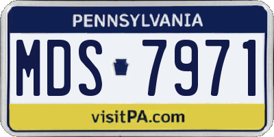 PA license plate MDS7971