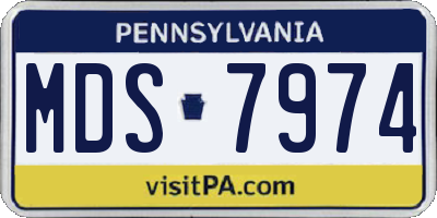 PA license plate MDS7974