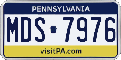 PA license plate MDS7976