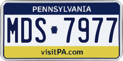 PA license plate MDS7977