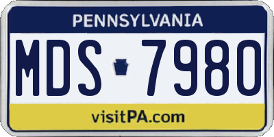 PA license plate MDS7980