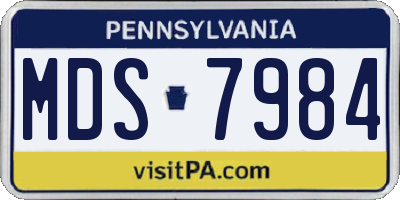 PA license plate MDS7984
