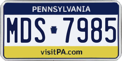 PA license plate MDS7985