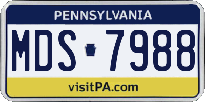 PA license plate MDS7988