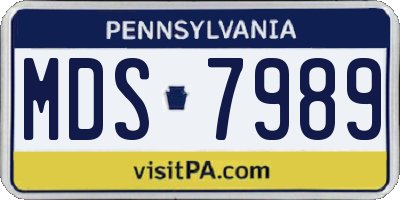 PA license plate MDS7989