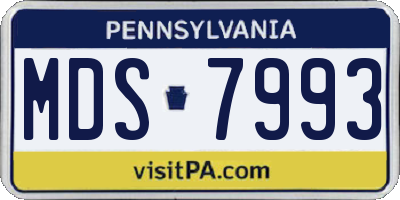 PA license plate MDS7993