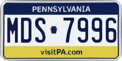 PA license plate MDS7996
