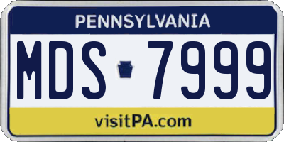 PA license plate MDS7999