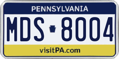 PA license plate MDS8004