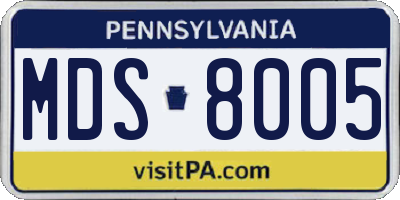 PA license plate MDS8005