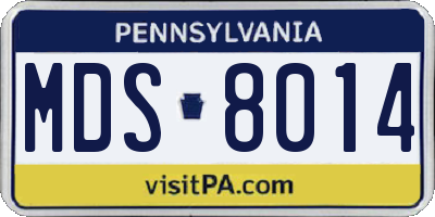 PA license plate MDS8014