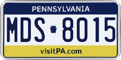 PA license plate MDS8015