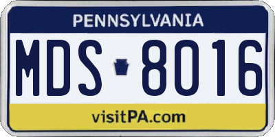 PA license plate MDS8016