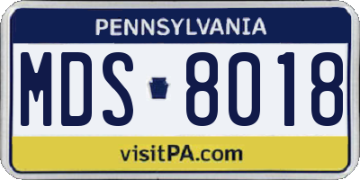 PA license plate MDS8018