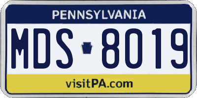 PA license plate MDS8019