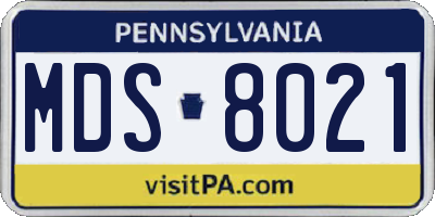 PA license plate MDS8021