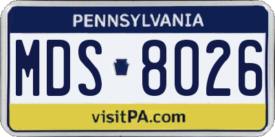 PA license plate MDS8026