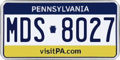 PA license plate MDS8027