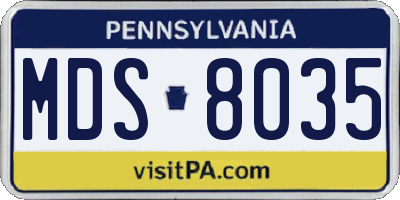 PA license plate MDS8035