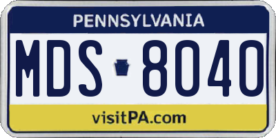 PA license plate MDS8040
