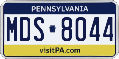PA license plate MDS8044