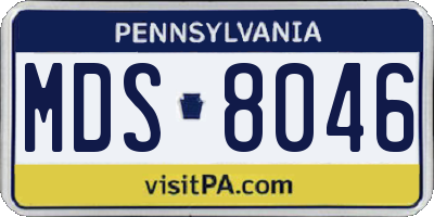 PA license plate MDS8046