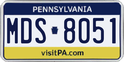PA license plate MDS8051