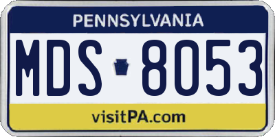 PA license plate MDS8053