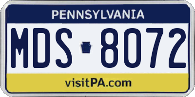 PA license plate MDS8072