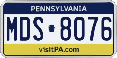 PA license plate MDS8076