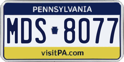 PA license plate MDS8077