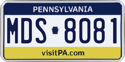 PA license plate MDS8081