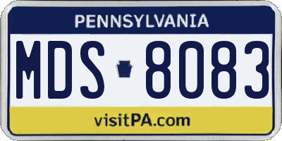 PA license plate MDS8083