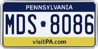 PA license plate MDS8086